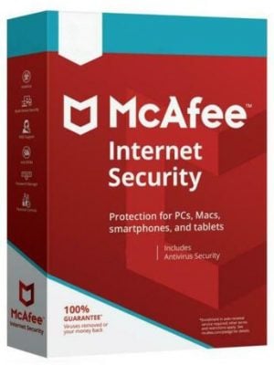 McAfee Internet Security (1 rok, 1 zařízení) Nejnovější verze + bezplatné aktualizace