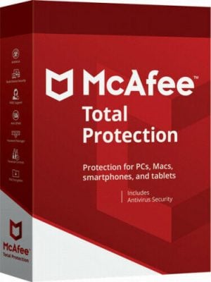 McAfee: Total Protection (1 rok, 5 zařízení) Nejnovější verze + bezplatné aktualizace